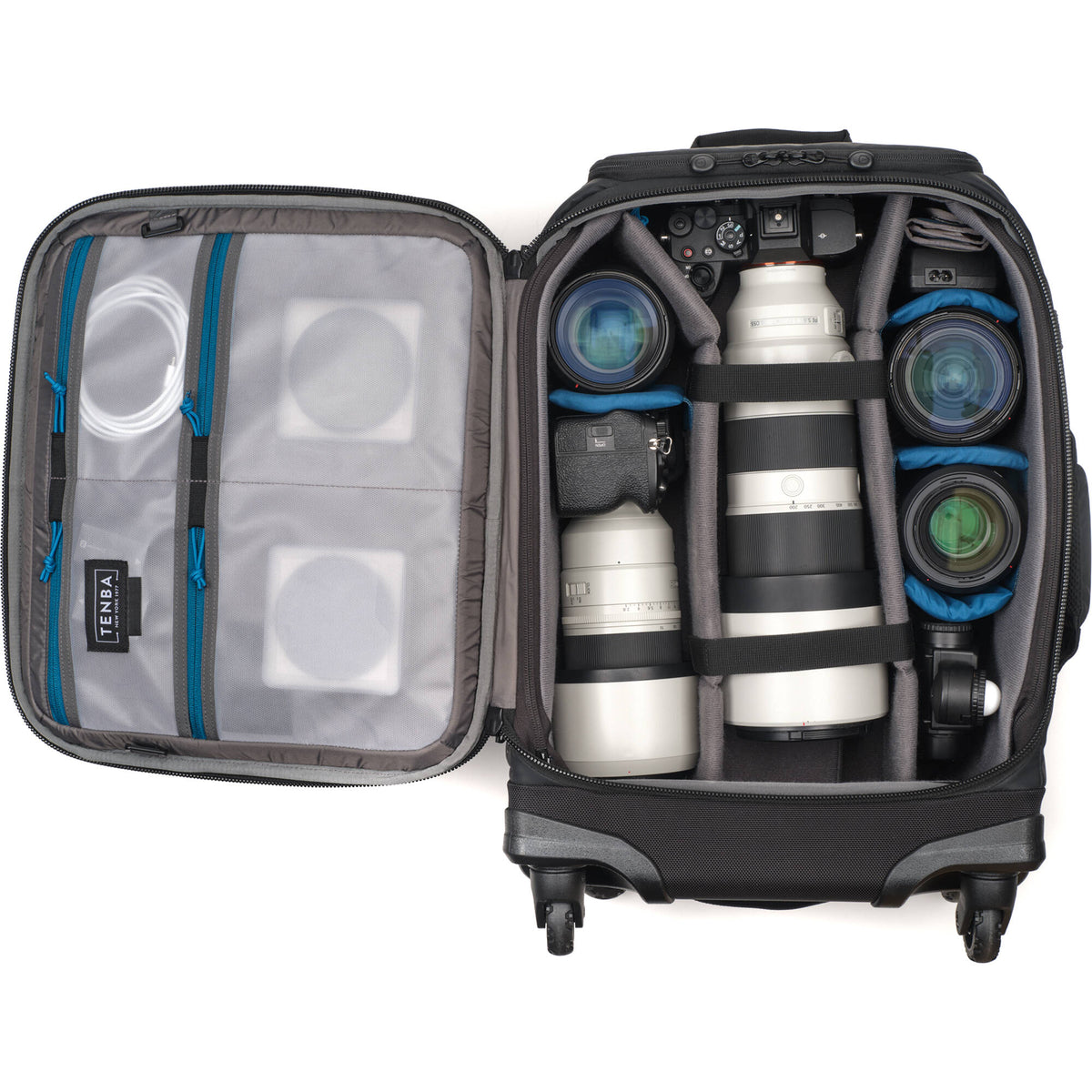 Valija con ruedas Tenba Axis V2 Spinner Backpack (Negro, 28L) - puertos y conexiones