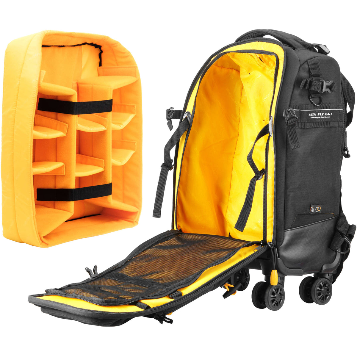 Valija con ruedas Vanguard Alta Fly 55T G2 Rolling Backpack (Negro) - vista lateral