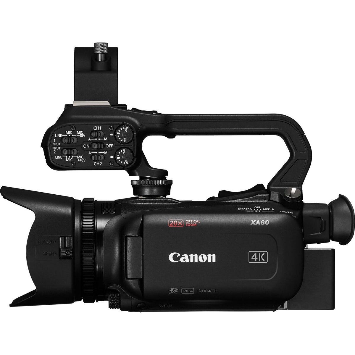 Videocámara Canon XA60 Profesional UHD 4K - vista trasera