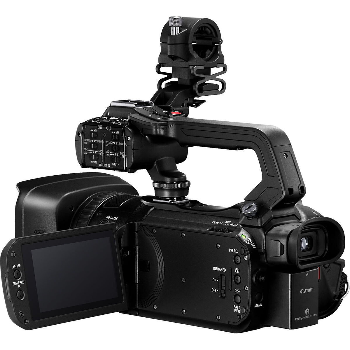 Videocámara Canon XA75 UHD 4K30 con Dual-Pixel Autofocus - vista lateral