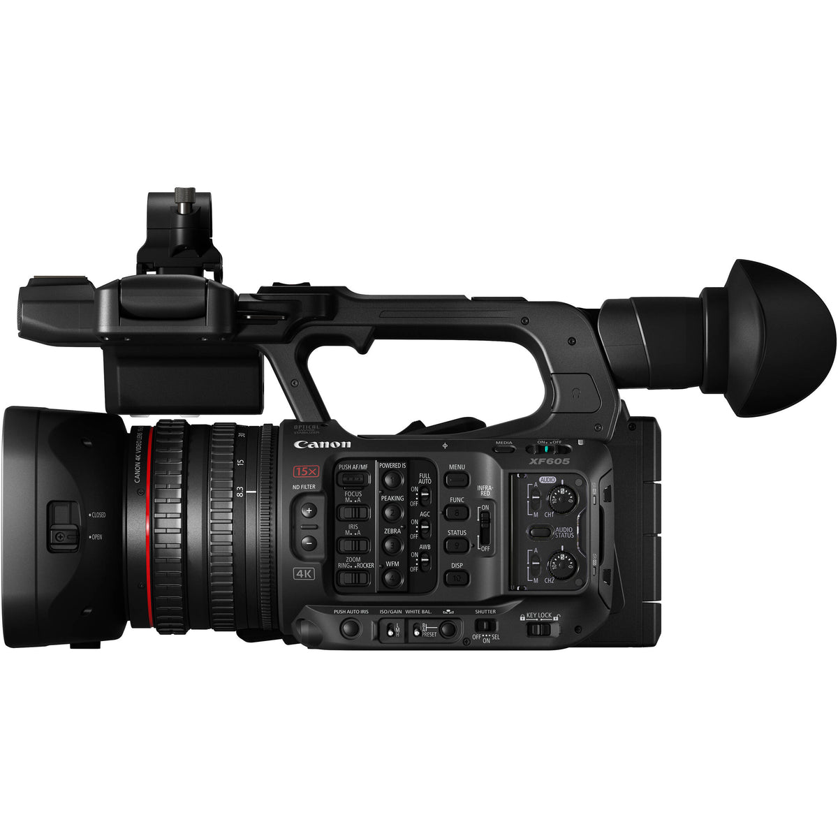 Videocámara Canon XF605 UHD 4K HDR Pro - puertos y conexiones