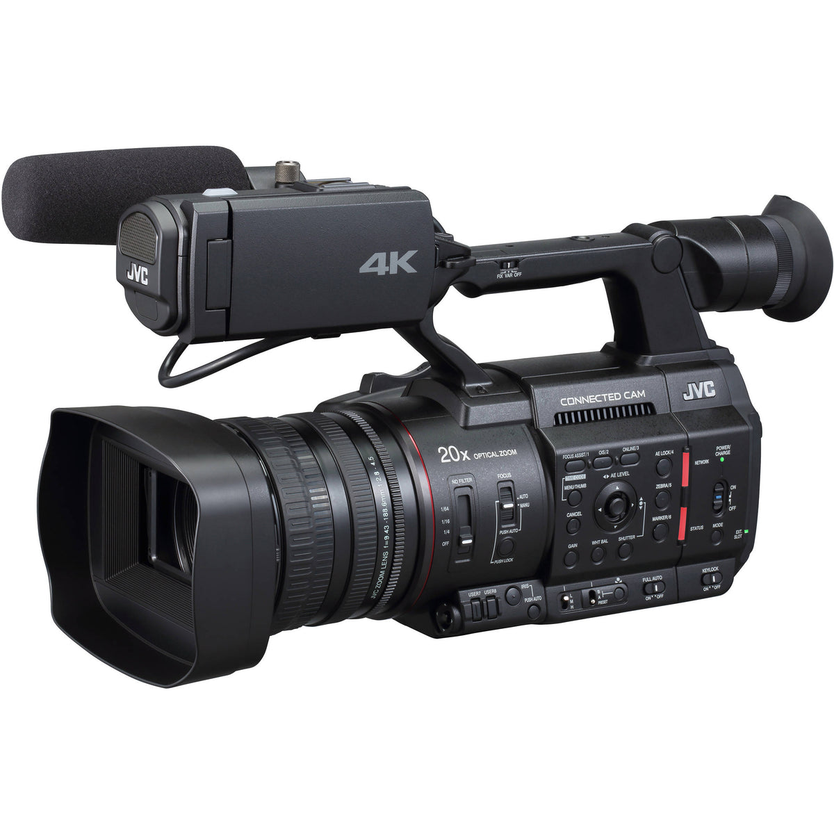 Videocámara JVC GY-HC500U Handheld Connected Cam 1" 4K Profesional - vista trasera