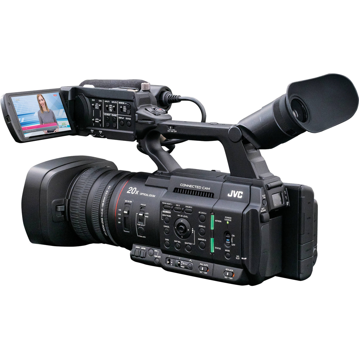 Videocámara JVC GY-HC500U Handheld Connected Cam 1" 4K Profesional - puertos y conexiones