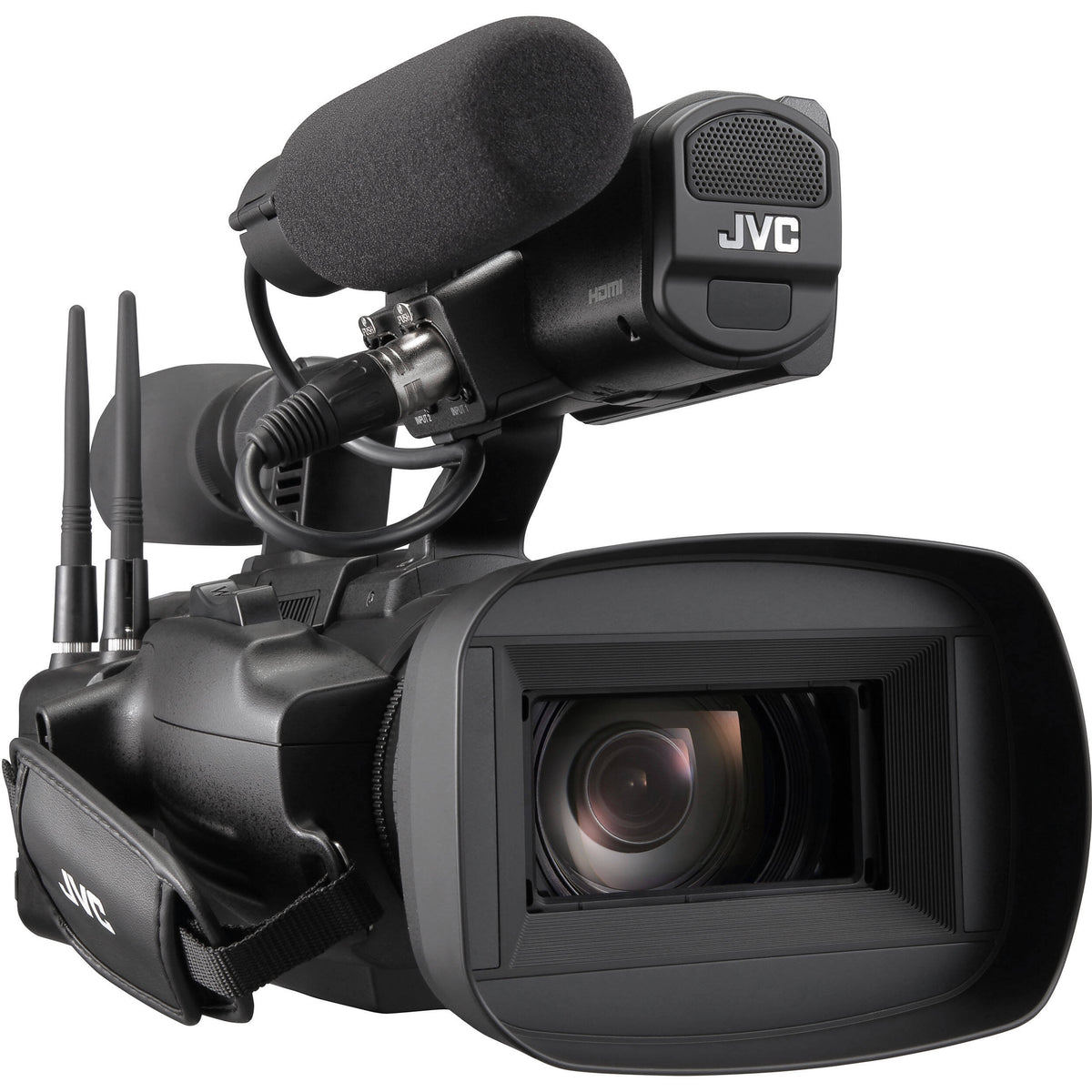 Videocámara JVC GY-HC550 Handheld Connected Cam 1" 4K Broadcast - vista trasera