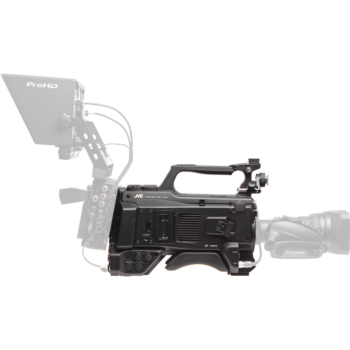 Videocámara JVC GY-HC900STU 2/3" HD Connected Cam Studio (Solo Cuerpo) - vista lateral