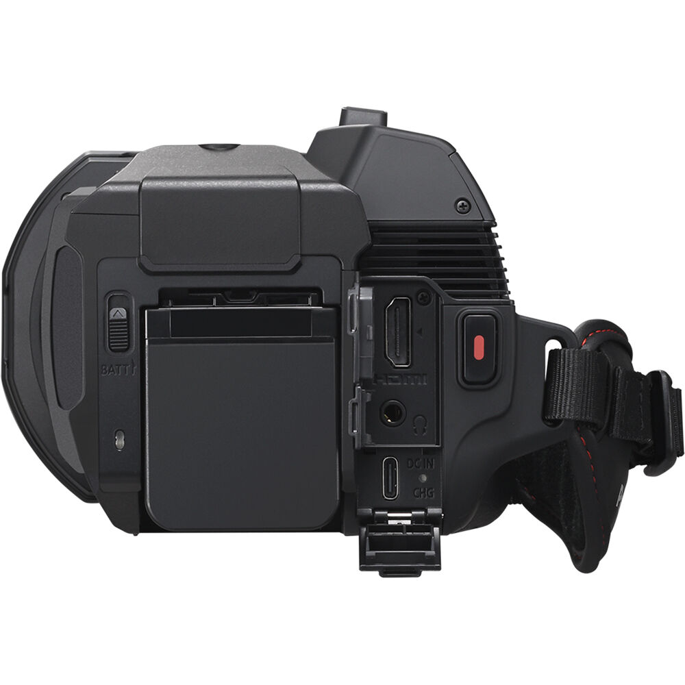 Videocámara Panasonic HC-X1200 UHD 4K HDMI con 24x Zoom - vista lateral