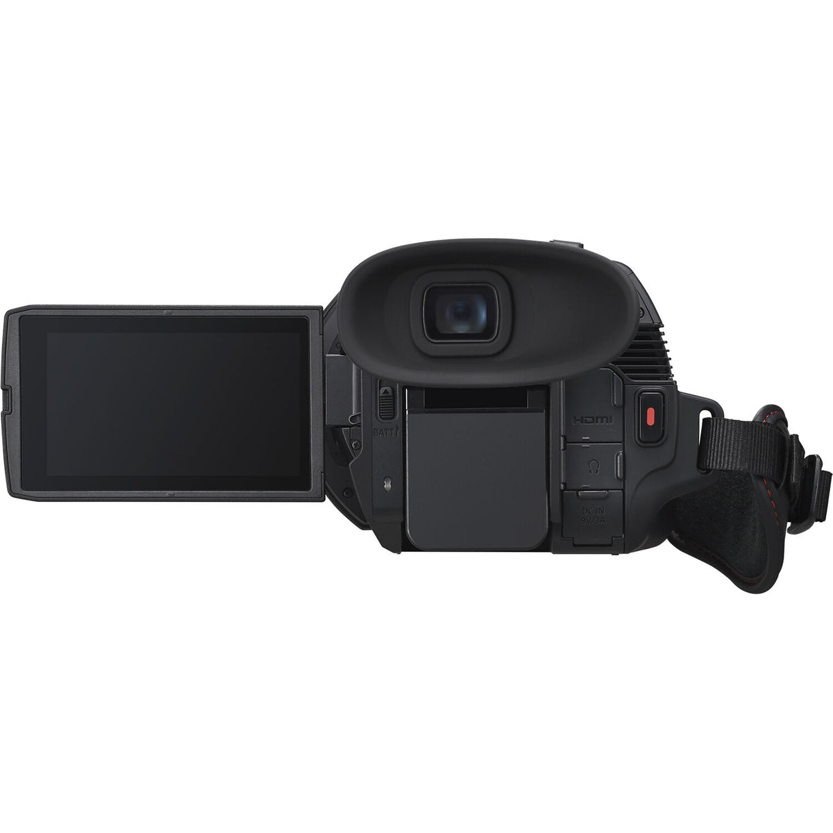 Videocámara Panasonic HC-X1600 UHD 4K HDMI con 24x Zoom - vista lateral