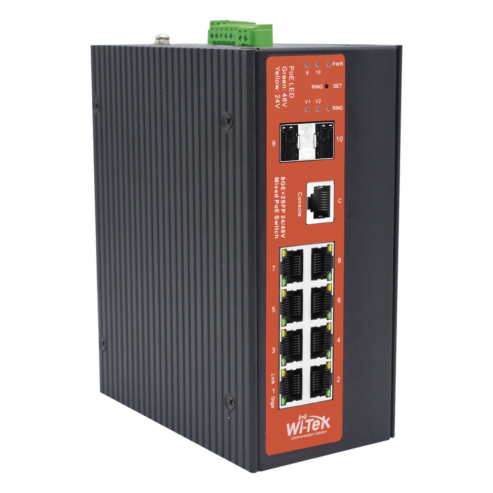 Switch Industrial administrable Wi-Tek WI-PMS310GF-ALIEN-I 240 W 2 puertos