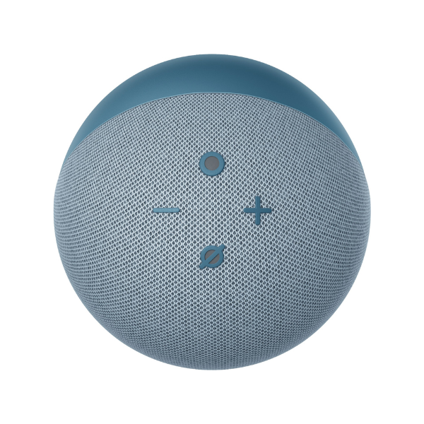 Corneta-Inteligente-Echo-Dot-Azul-celeste-con-reloj-top-view