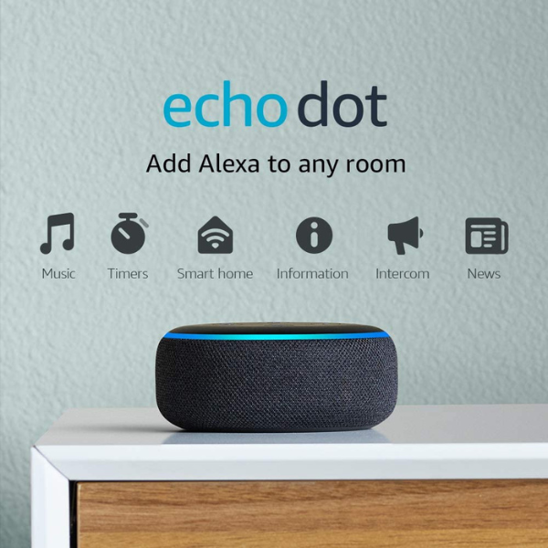 Corneta Inteligente Echo Dot 3rd Gen Smart speaker con Alexa con Control De Voz Color Carbon