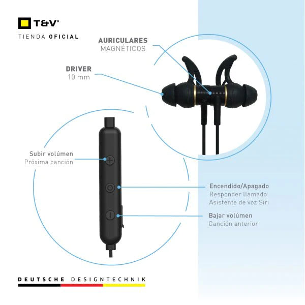 Audifonos Thonet & Vander Bluetooth Vr100 Neckband