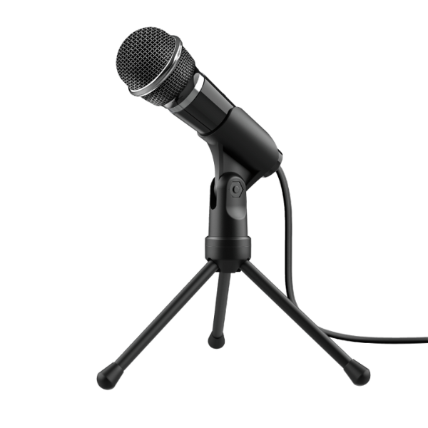 microfono trust de hasta 16000Hz color negro con tripode