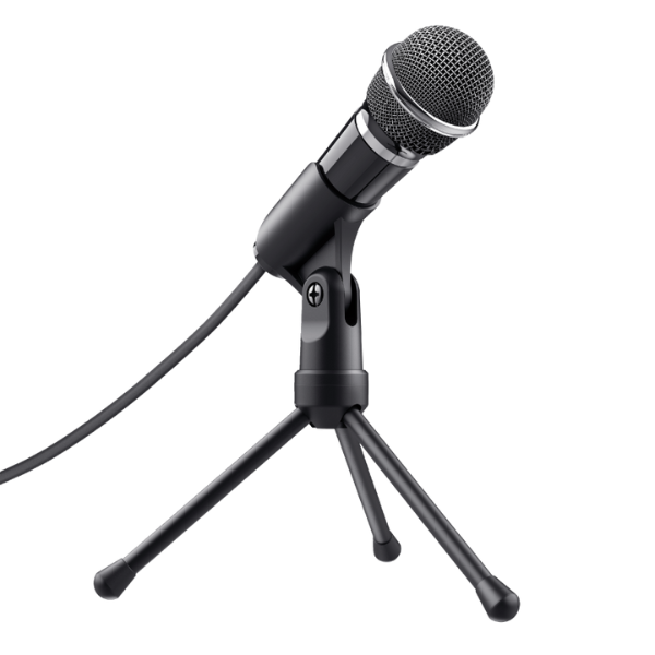 microfono trust de hasta 16000Hz color negro con tripode