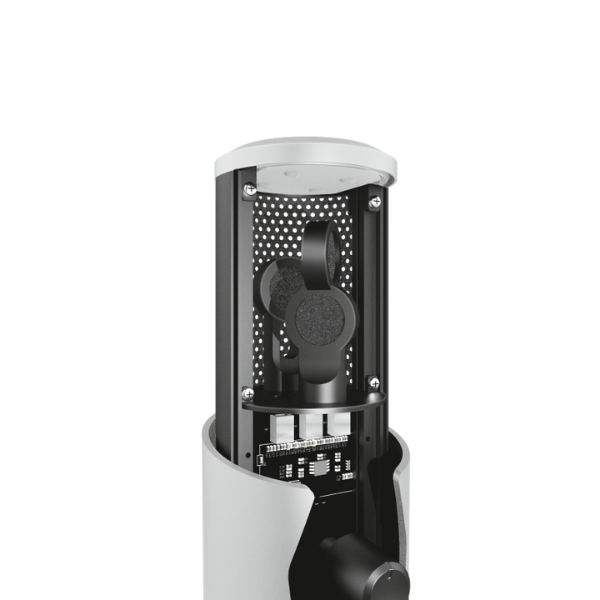 microfono premium trust fyru con luces led color blanco