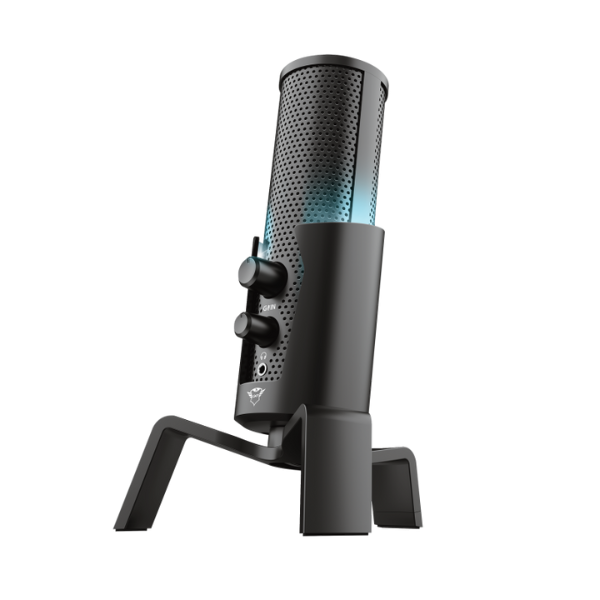 microfono con luz led color negro Trust