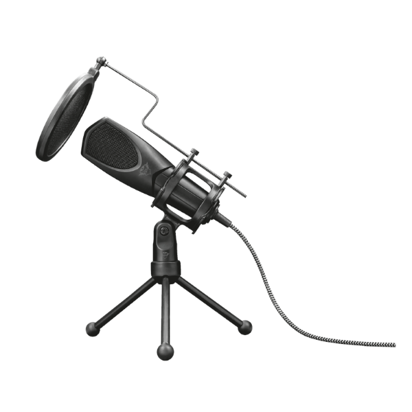 microfono para streaming trust mantis usb color negro