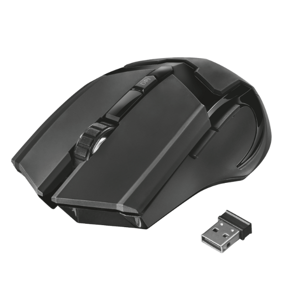 mouse gamer trust inalambrico color negro con luces led