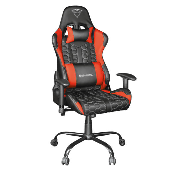 silla gamer Trust Asiento reclinable en rojo y negro