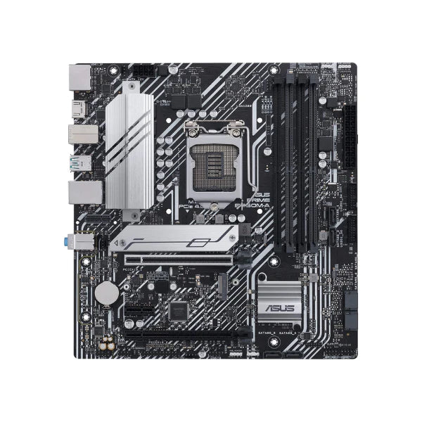 Tarjeta Madre ASUS Prime B560M-A AC Intel LGA1200 mATX PCIe 4.0 two M.2 8 power1GbLAN,DisplayPort,dual HDMI,USB 3.2 2Type-C, Motherboard