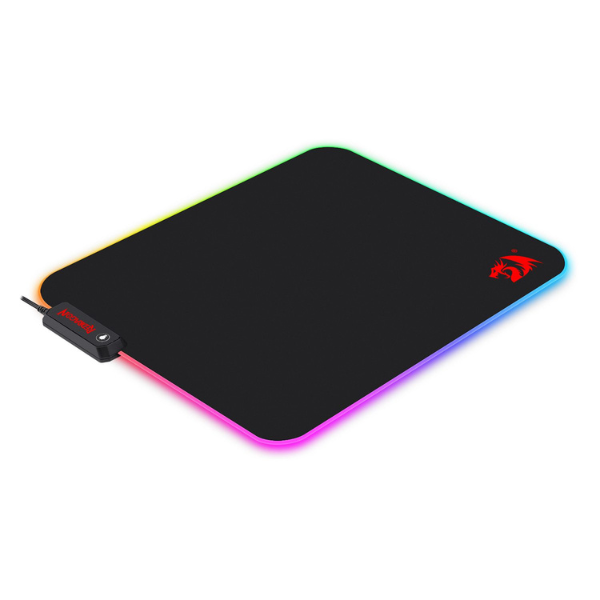 Mousepad Redragon Pluto P026 RGB LED Large Gaming Mouse Pad Soft Mat con base antideslizante, bordes cosidos (330 x 260 x 3mm)